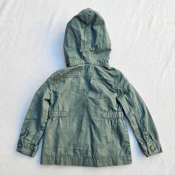 OshKosh B'Gosh Army Green Hooded Utility Jacket Size 2T - Picture 12 of 12